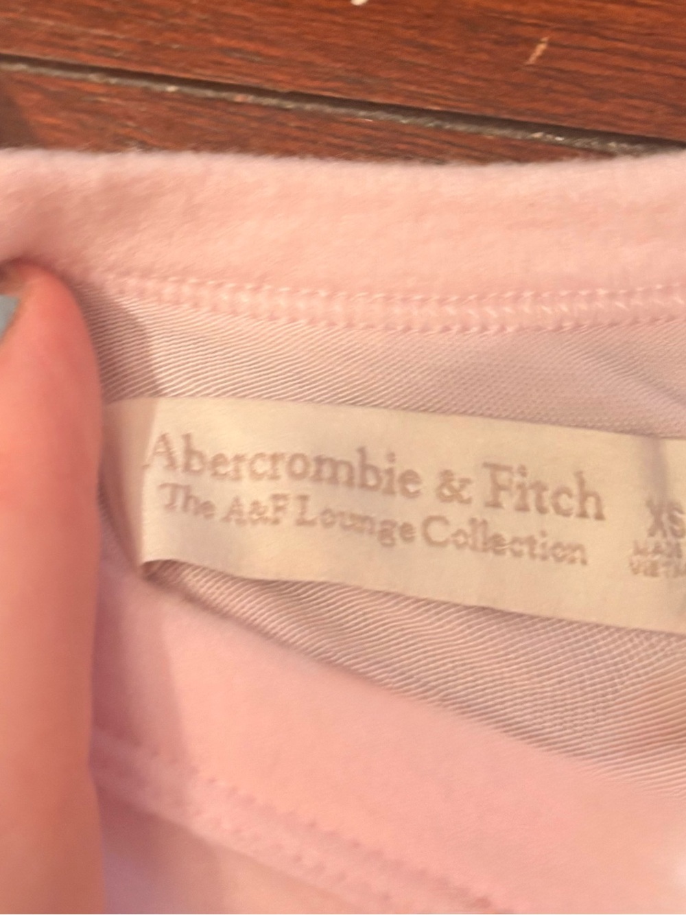 Abercrombie & Fitch Light Pink Lounge Set - Long Sleeve Top & Wide Leg Pants - Picture 2 of 8